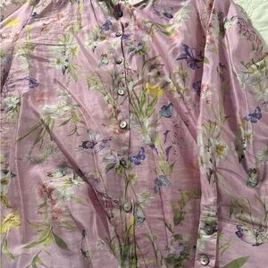 Floral Pink Button-Up Shirt